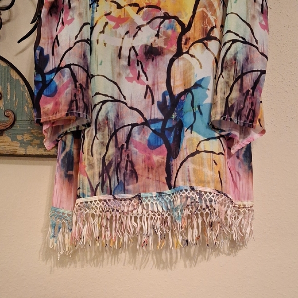 Sienna Rose Multicolor Blouse with Fringe. Excellent Condition NWOT Size Small - Picture 4 of 9